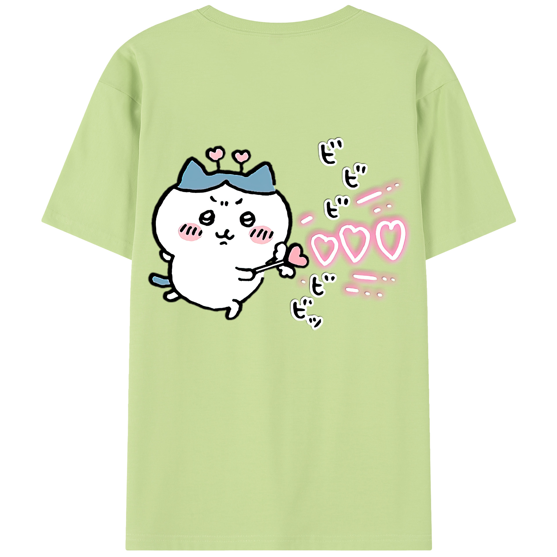（画像用） ちいかわ ハチワレ Chii-kawa hachiware 綿100％半袖Tシャツ（背面プリント）